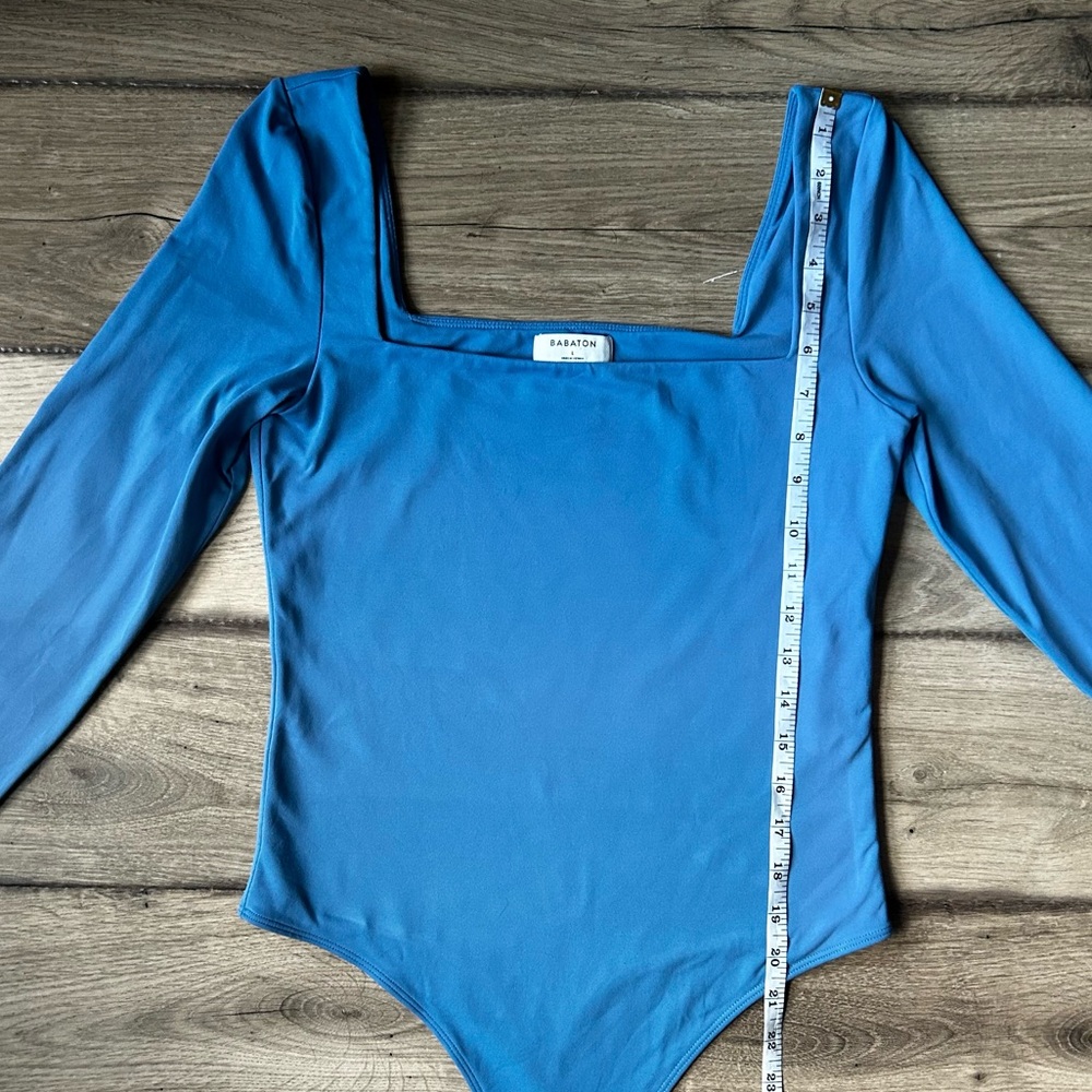 Babaton Blue Square Neck Longsleeve Bodysuit - Picture 5 of 5